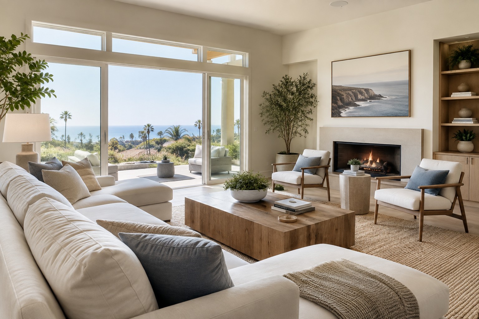 A bright, sophisticated Southern California living room